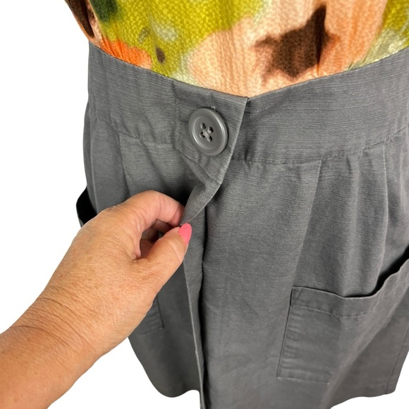 ANTHROPOLOGIE Tabitha Zoya SILK Watercolor Floral & Gray Pleated Dress Size 6 - Picture 10 of 11